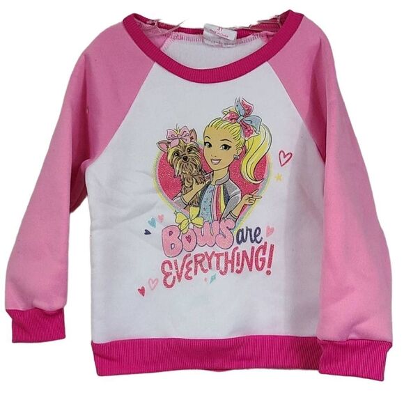 Jojo Siwa Toddler Girl 3T BOWS Everything Pink Sweatshirt Long Sleeve Fleece - Picture 2 of 8